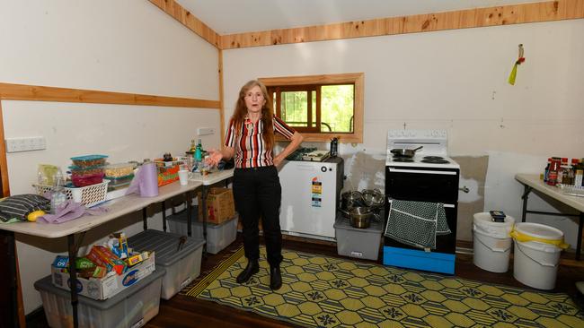 Janelle Saffin at her flood-impacted home in Boat Harbour. Picture: Cath Piltz