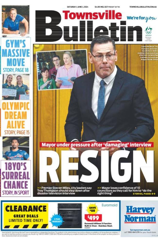 Townsville Bulletin 2024 front page