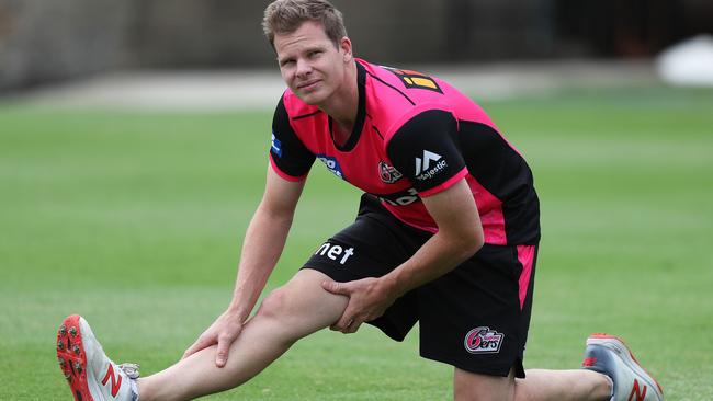 Smith trained with the Sydney Sixers during the Big Bash. Picture: Brett Costello