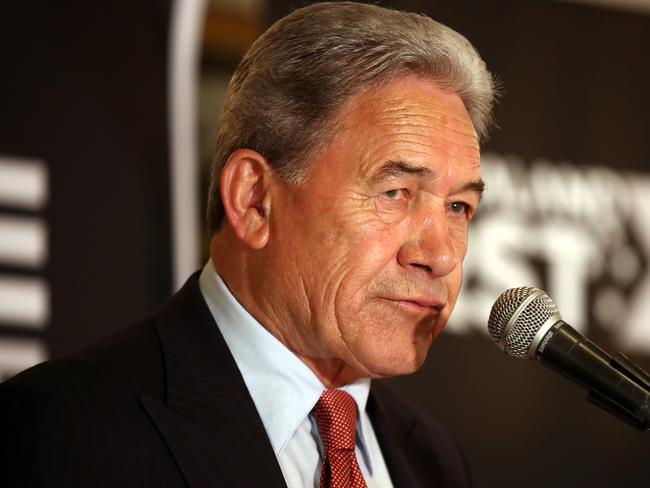 AUCKLAND, NEW ZEALAND - OCTOBER 17: New Zealand First leader Winston Peters speaks to supporters at the Duke of Marlborough Hotel on Saturday, October 17, 2020.  The 2020 New Zealand General Election was originally due to be held on Saturday 19 September but was delayed due to the re-emergence of COVID-19 in the community. (Photo by Fiona Goodall/Getty Images)