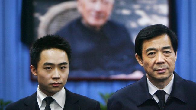 China's former Chongqing Municipality Communist Party Secretary Bo Xilai and his son Bo Guagua. Picture: Reuters/Stringer
