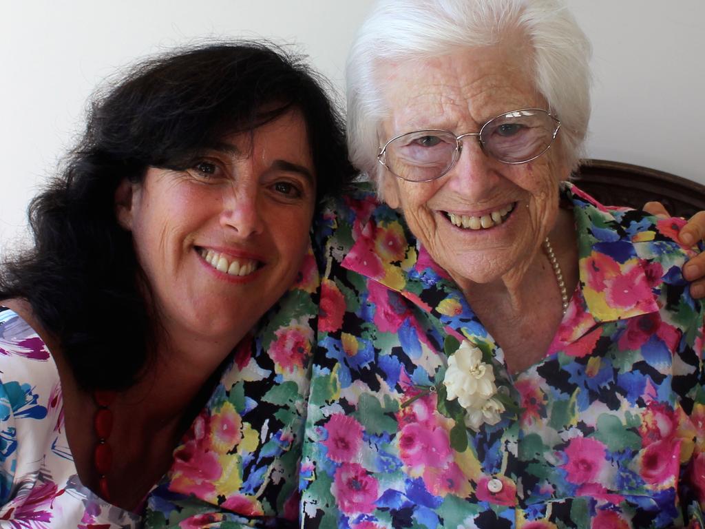 Aged Care Matters Director Sarah Russell with her mum Joan, who died in 2015. Picture: Supplied