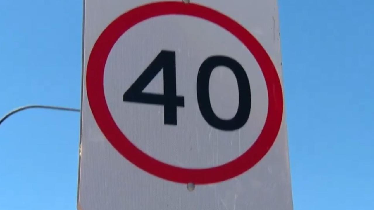 The markings signal a change to a lower speed zone of 40km/h. Picture: Nine News