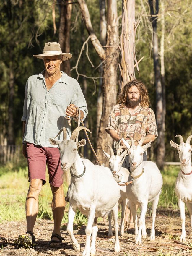 David Arnold with his dairy goats. Picture: Zoe Phillips