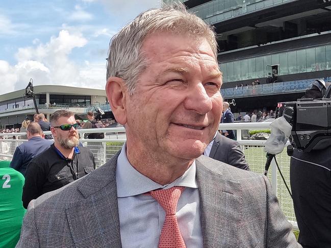 SYDNEY, AUSTRALIA - OCTOBER 01: Kris Lees looks on after winning  race 3 the Schweppes Handicap with Hosier during Sydney Racing at Royal Randwick Racecourse on October 01, 2022 in Sydney, Australia. (Photo by Mark Evans/Getty Images)