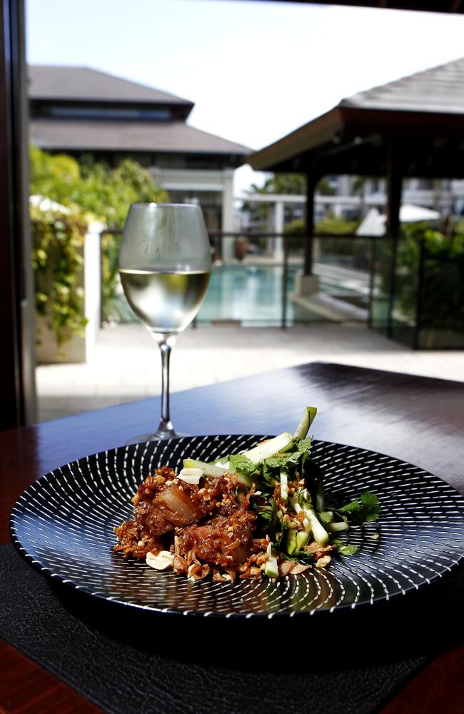 Crispy barramundi and caramel pork at Spice Den, Casuarina.