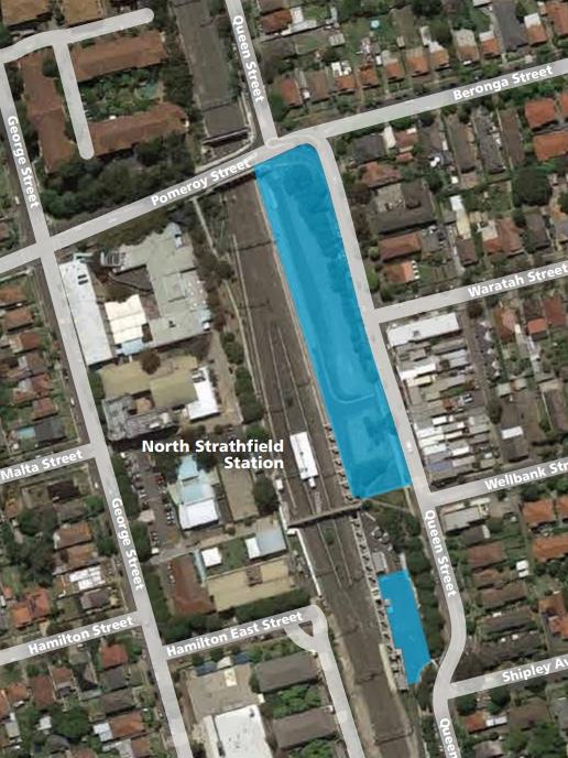 The North Strathfield station site.