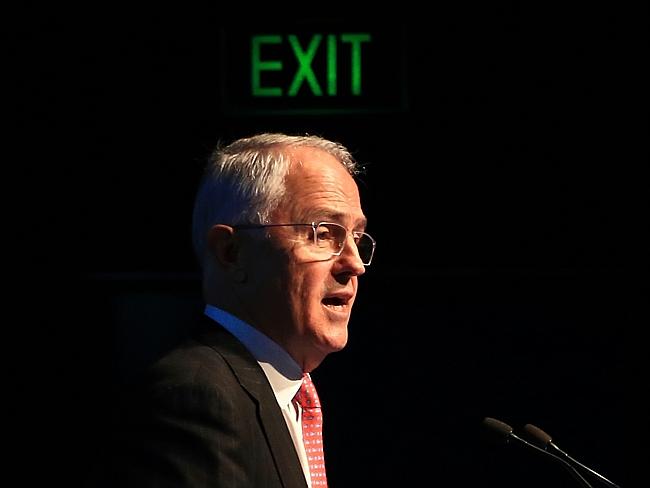 Both party leaders fell victim to this awkward angle in front of the exit sign. Picture: Adam Taylor