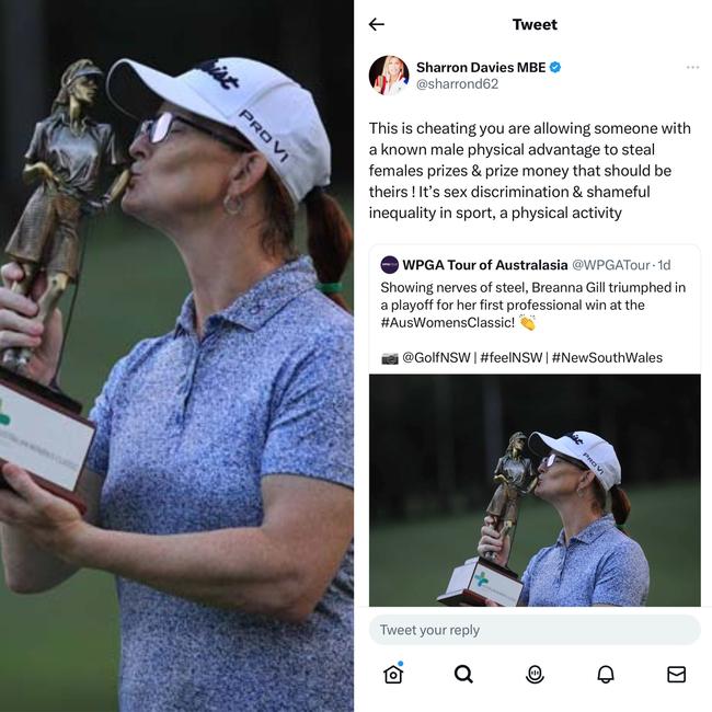 Golfer Breanna Gill caused a transgender storm with her win at the Australian Women's Classic. Picture: Australian Golf Media