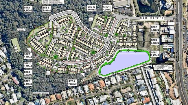 Plans show the layout for 318 new units to be built by the Uniting Church at Alexandra Headland. Picture: Contributed