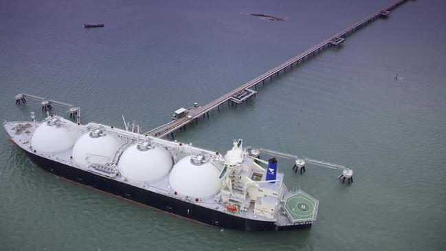 A tanker at the LNG terminal in Darwin.