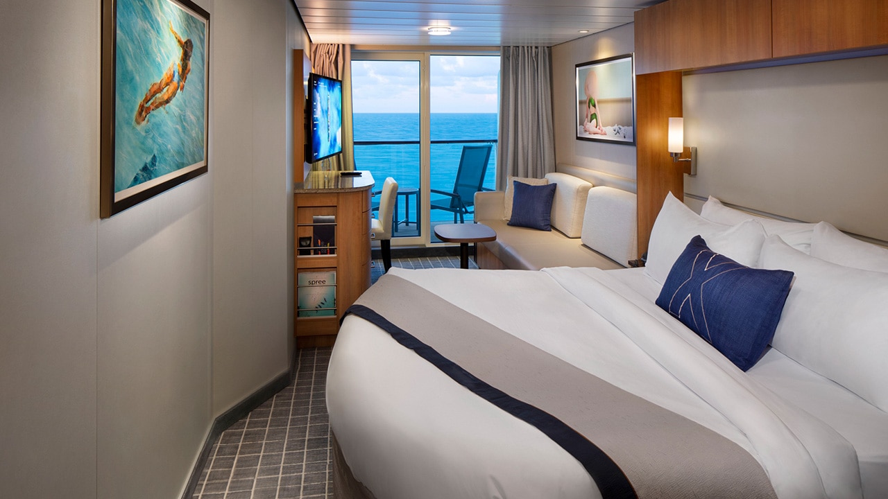 A stateroom on Celebrity Equinox.