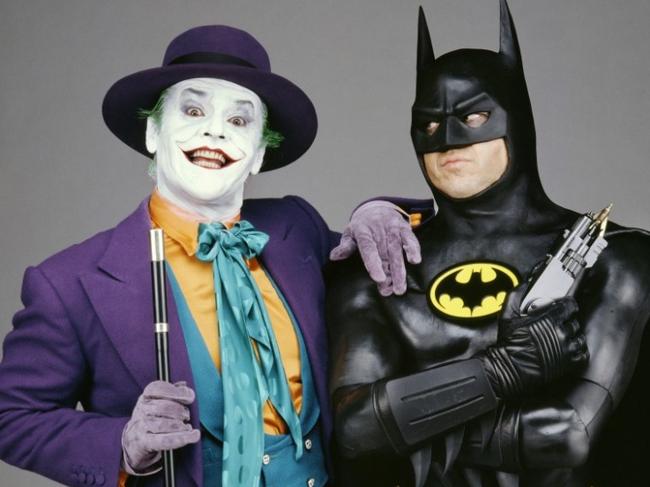 Jack Nicholson as the Joker and Michael Keaton as Batman in 1989 film, Batman.