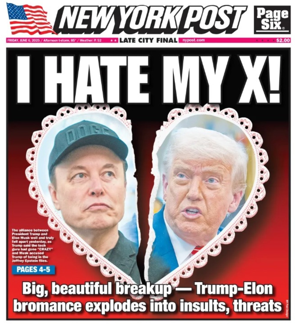How the New York Post cover it on their June 6 front page.