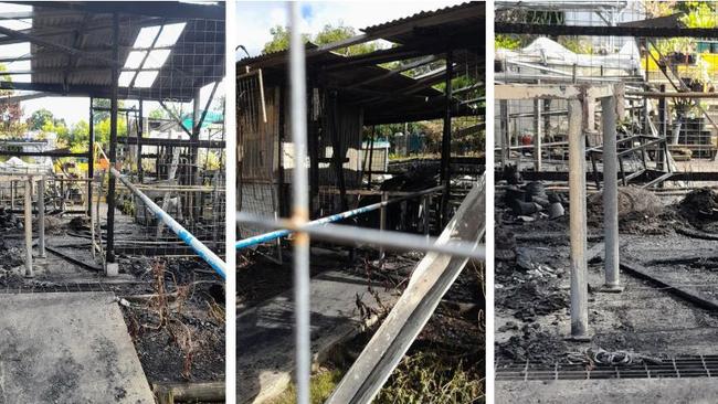 The burnt remains of the Tom Quinn Community Centre nursery.