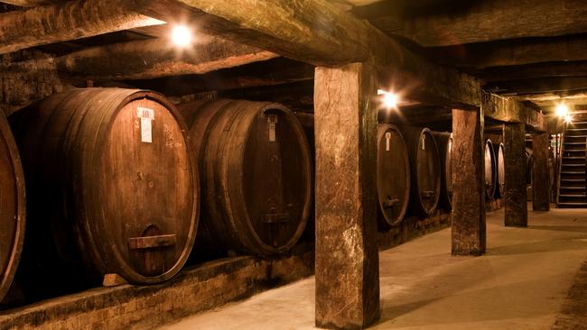 Best's underground wine cellar was hand dug by the Best family in the late 1860s. Today it stores the winery's Bin 1 and cabernet in more than 30, 2300 litre oak vats. Credit: Best's.