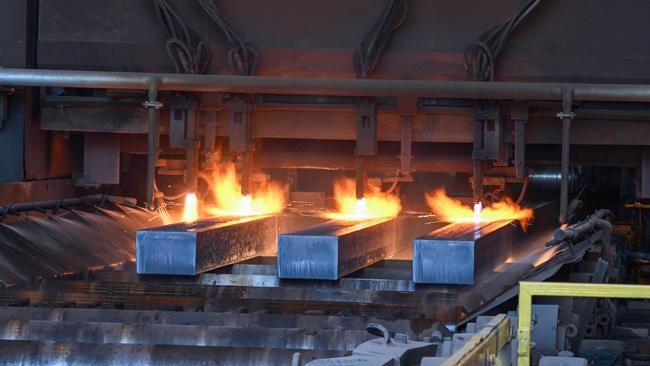 The SA state government and the federal government have to date committed $50m and $63.2m respectively to GFG Alliance’s plans to replace the existing blast furnace at Whyalla with a DRI plant and an electric arc furnace. Picture: GFG Alliance/Brenton Edwards