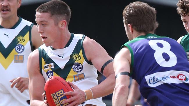 GFL Grand Final day St Mary's and Leopold. Leopold’s Mitchell Burgess. Picture: Mark Wilson