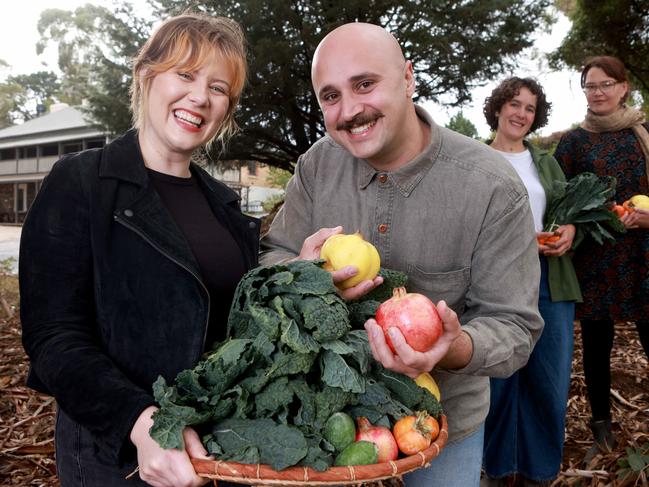 Jay Marinis, right, with Rose Williamson and, back, Lilly Stephens and Laura Miller. Picture: Kelly Barnes