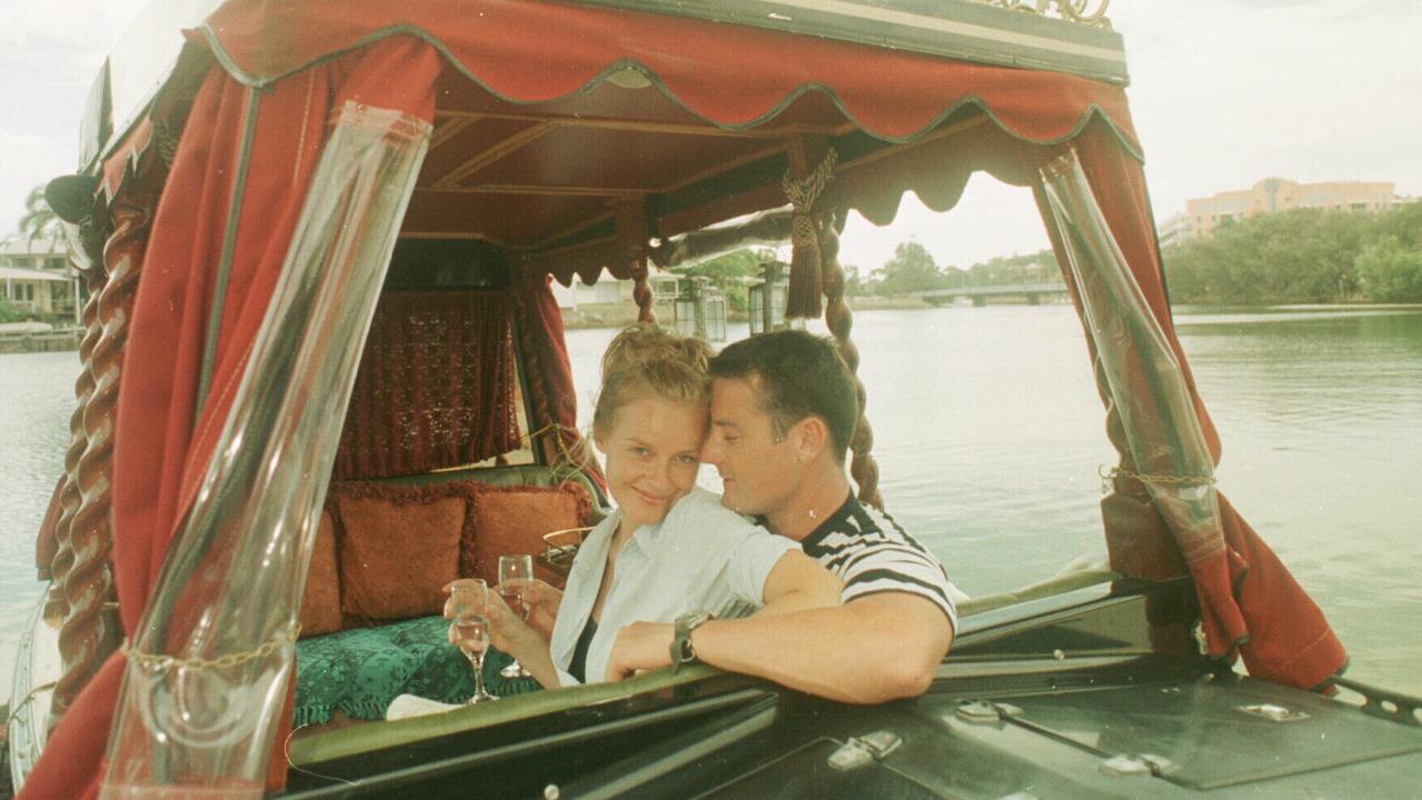 A flashback to 1998 with Richard Wilschke and fiancee Tania Saunders on their Noosa River gondola named Venus.