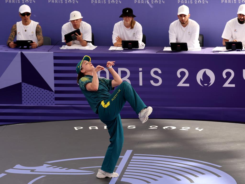 B-girl Raygun busts out the kangaroo hop that stopped the nation. Picture: Ezra Shaw/Getty Images