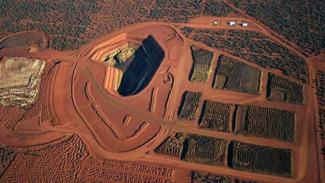 Stockpiles of rare earth ore at Lynas Corporation’sMount Weld Mine in Western Australia.