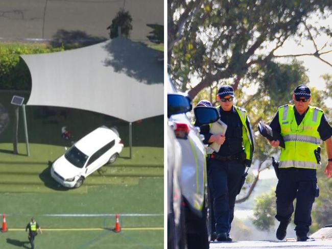 A child has died and multiple others have been injured after a car crashed into a primary school in Melbourne’s inner east. 