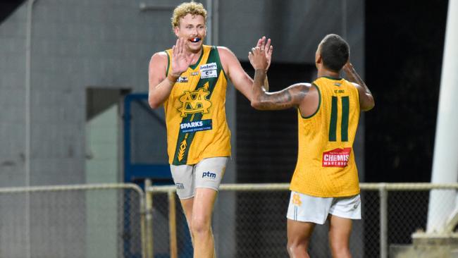 Jackson Calder kicked seven goals in St Mary’s win over Wanderers. Picture: Tymunna Clements / AFLNT Media