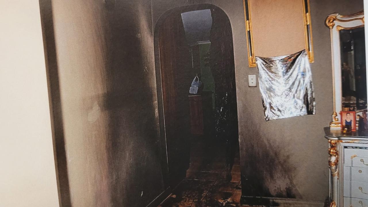 Inside the Alzuain home depicting the damage caused by a molotov cocktail thrown into the home on November 20, 2012. Picture: Released by the Supreme Court