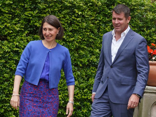 Friends say Mike Baird’ relationship with Gladys Berejiklian never recovered. Picture: AAP Image/Ben Rushton