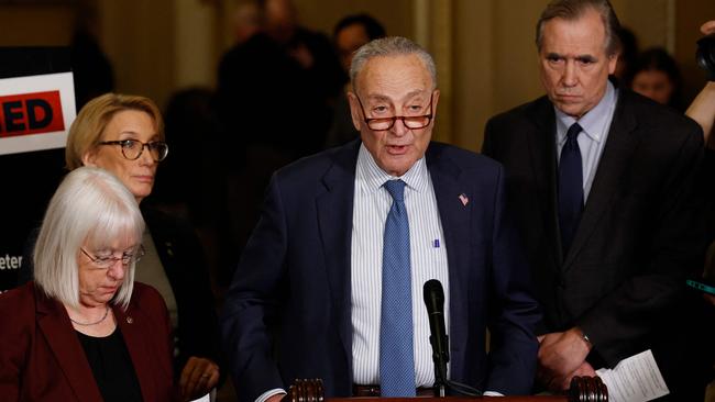 Senate Minority Leader Chuck Schumer condemned the spending freeze. Picture: Getty Images via AFP.