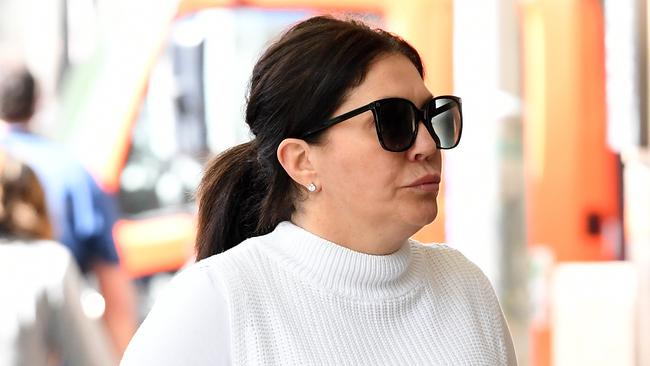 Roberta Williams arrives to the Melbourne Magistrates, Monday, October 28, 2019. Roberta Williams along with James Harrison and Jake Sexton, accused of threatening to kill the producer of Williams' reality TV show on July 9. (AAP Image/James Ross) NO ARCHIVING