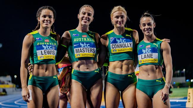 Australia’s women’s 4x100m relay team - Torrie Lewis (QLD), Bree Masters (QLD), Ella Connolly (NSW) and Ebony Lane (VIC).