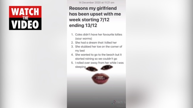 Australian lists hilarious reasons why girlfriend is ‘upset’ with him