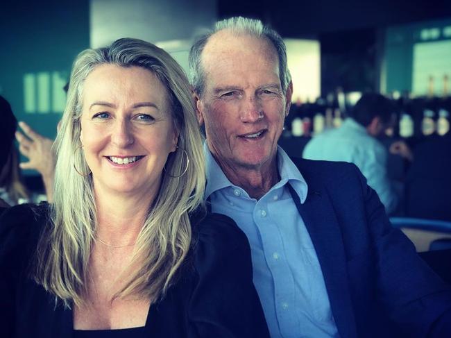 Bunnies coach Wayne Bennett pictured with Dale Cage. Picture: Instagram