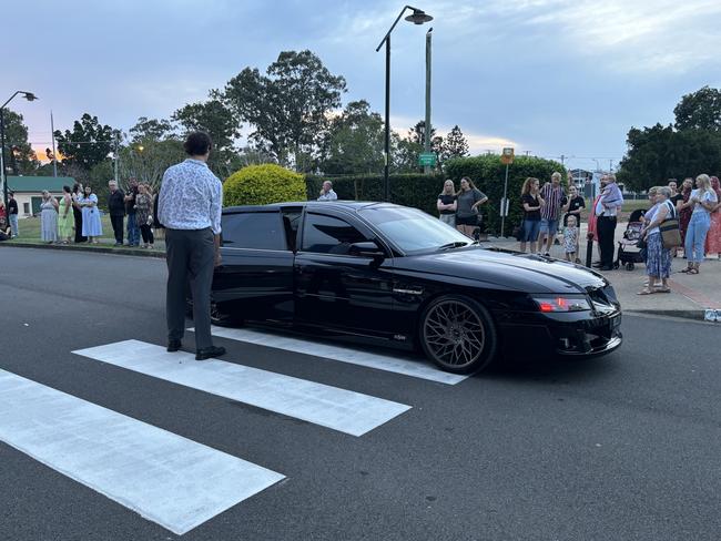 The students of Aldridge State High School arriving at their formal.