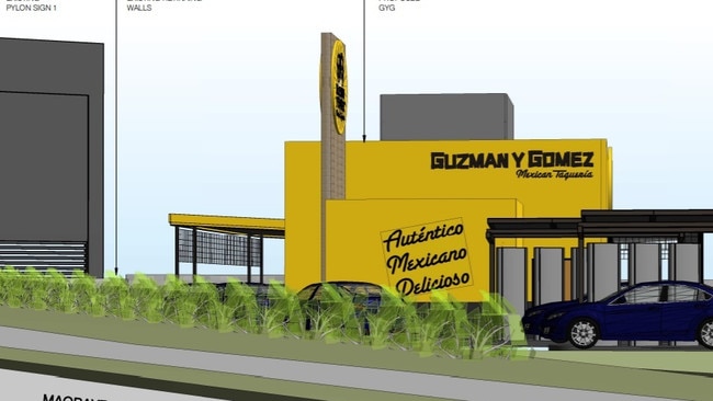 Concept images of the approved Guzman Y Gomez at the Morayfield Super Centre. Image: DA Tracker/Moreton Bay Regional Council