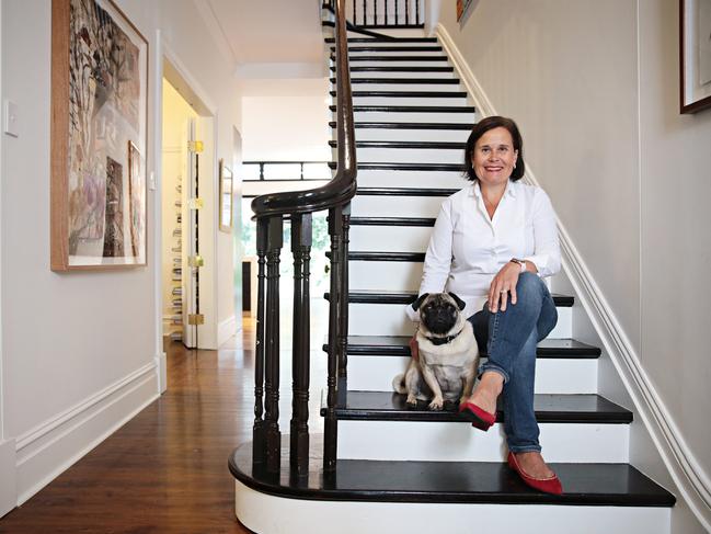 Katriina Tahka with her dog Druno at her home in Lindfield. Picture: Adam Yip