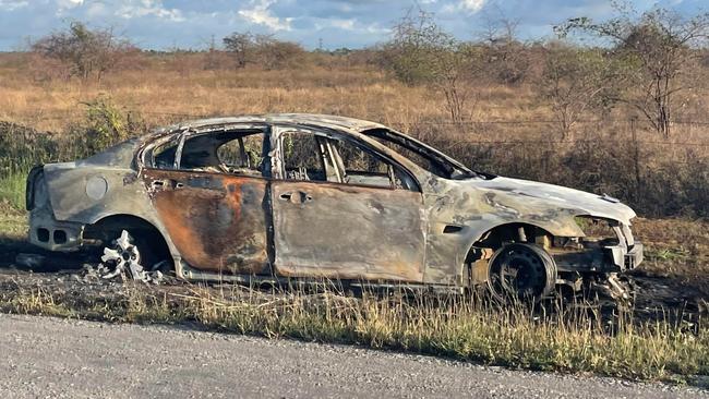 Burnt out stolen vehicle located Laucham Rd near dam. Picture: Supplied.