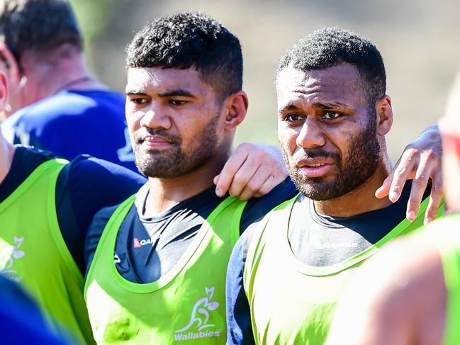 The Qantas Wallabies train at Wests Bulldogs Rugby Union Club, Brisbane. Samu Kerevi. Photo: Rugby AU Media/Stuart Walmsley