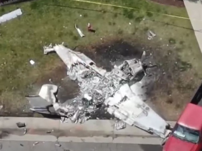 Plane crashes in front yard. Picture: FOX 31