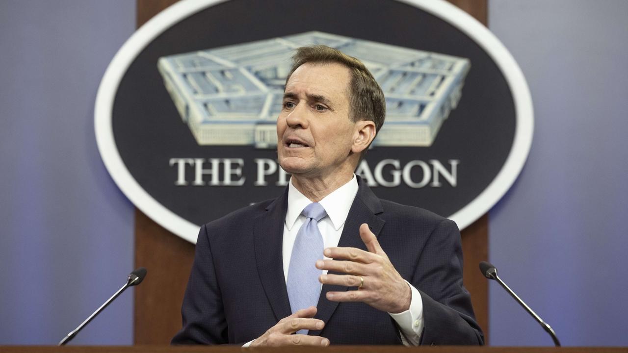 Pentagon press secretary John Kirby said the US didn’t provide Ukraine with “specific targeting information for the Moskva”. Picture: Kevin Dietsch/Getty Images/AFP