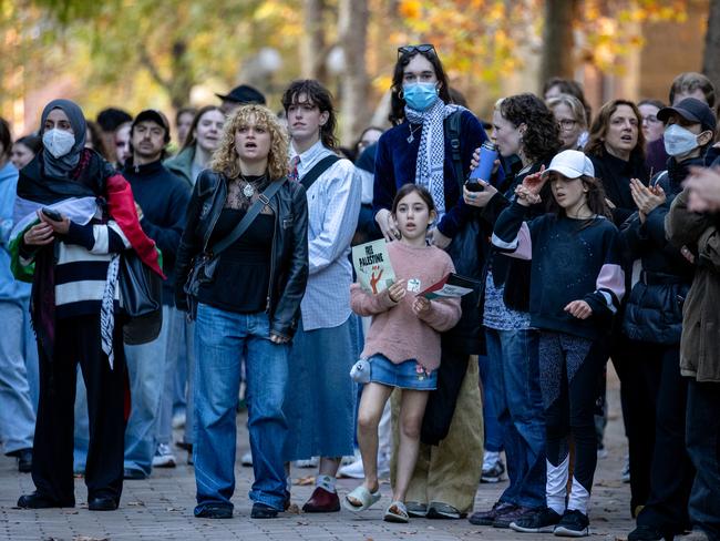 The numbers of protesters grew throughout the afternoon. Picture: Jason Edwards