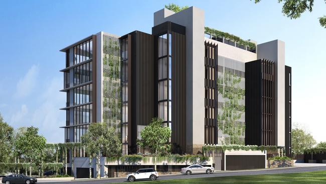 Toowoomba's FKG Group has lodged plans to build a new seven-storey apartment tower along Kitchener Street, overlooking Mothers Memorial. Designs by Feather and Lawry.