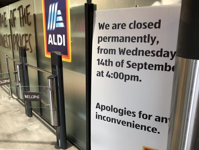 The ALDI supermarket on Manly Wharf at Manly pictured on September 5, 2022. The store will close on September 14. Picture: Jim O'Rourke