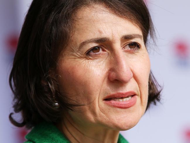 SYDNEY, AUSTRALIA - JUNE 24: Premier Gladys Berejiklian speaks during a press conference on June 24, 2021 in Sydney, Australia. A steady increase in Covid-19 cases in Sydney prompted the government to impose greater restrictions including a mandatory mask mandate indoors and limits on gatherings and movement. Several Sydney suburbs have been declared federal Covid-19 hotspots. (Photo by Lisa Maree Williams/Getty Images)