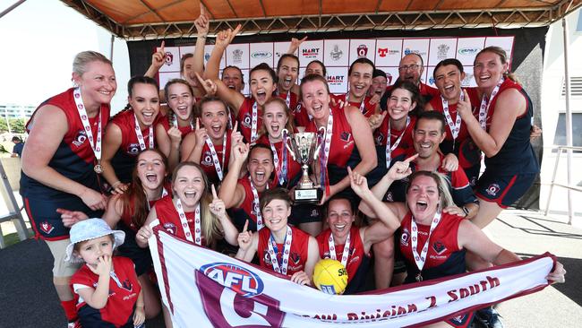 Surfers Paradise after their QFAW Division 2 South grand final win over Mt Gravatt. Picture: JASON O'BRIEN