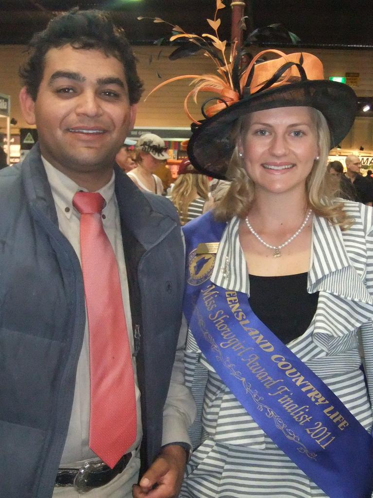 Eidsvold locals, Rural Ambassador finalist Aidan Bligh and 2011 Miss Showgirl finalist Emma-Kate McGeorge represented the sub chamber at the Ekka recently. PHOTO: Contributed