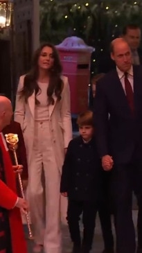 The royals arrive for the carol service in Westminster