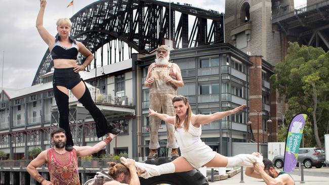 03/01/25. The Weekend Telegraph. News. Pics by Julian Andrews.Sydney Festival opening promo with performers from 'Animal' by QuebecÃs infectious and high-energy Cirque Alfonse performing tricks at Dawes Point.Cirque Alfonse is an intergenerational rural-raised circus collective set to bring daring acrobatics, juggling (everything from eggs to giant cowbells), tap dancing, and even a tractor doing wheelies, to Parramatta's Riverside Theatres from 3-12 January.